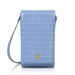 Tommy Hilfiger Julia Phone Crossbody Crocodile Blue Stone (MSRP $78)
